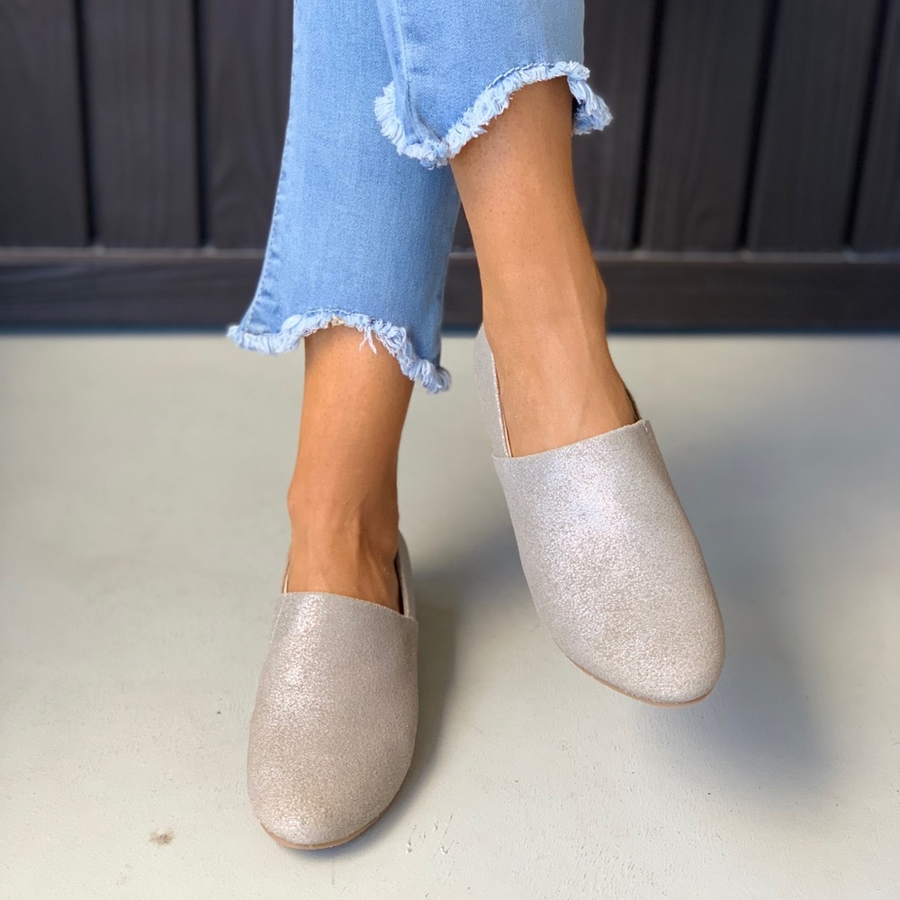 Metallic Silver Boyfriend Oxford Flats - Picture 4 of 8